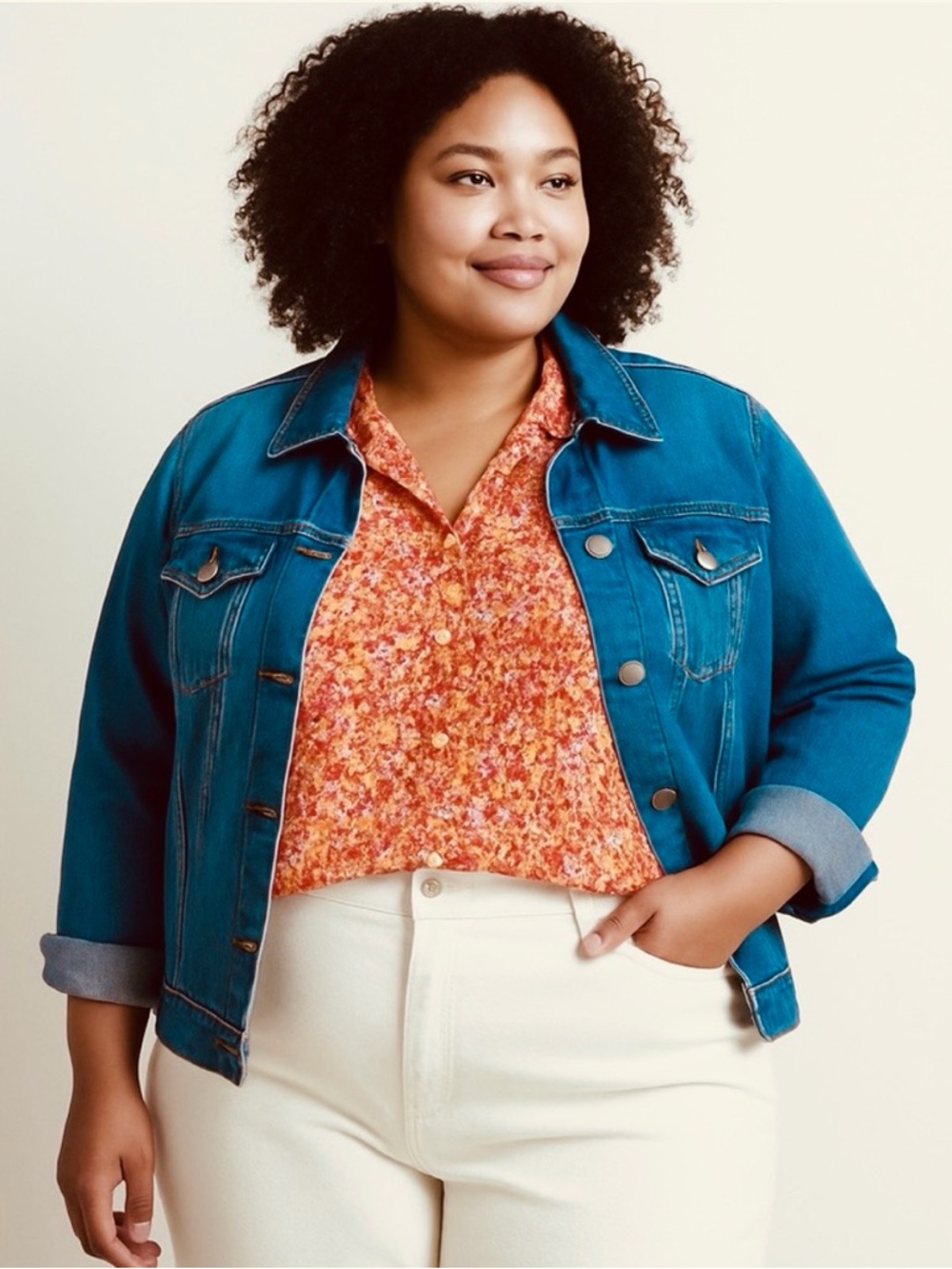 Halogen Floral Blouse Pink Red Orange Sise 1X Cottagecore Grandmacore